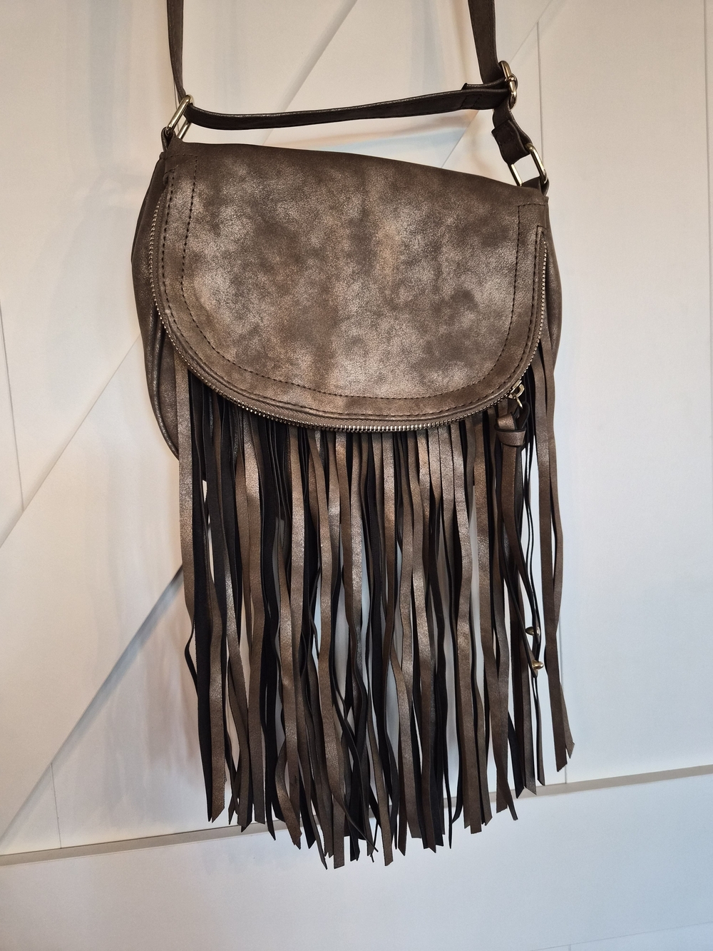 Apt. 9 Metallic Brown Fringe Crossbody Purse
